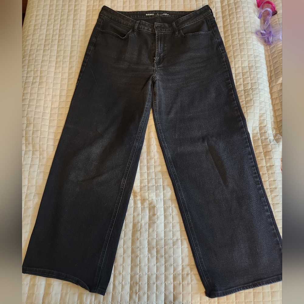 Old Navy Women's Black Wide Leg Jeans